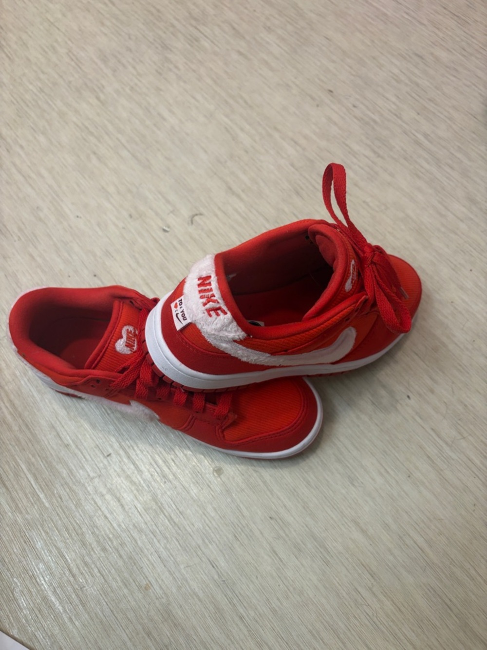 Limited Edition Valentines Nike Kids Red and White Low-Top Sneakers